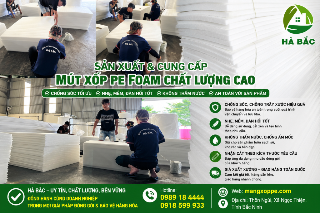 mút xốp pe foam dạng tấm