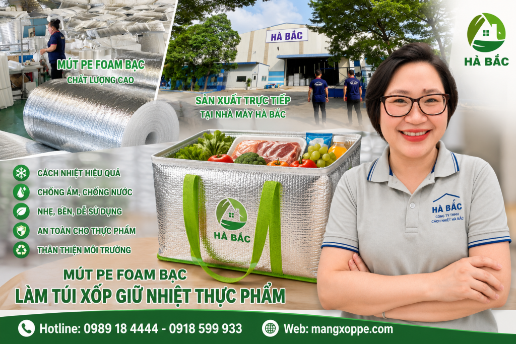 Mút pe foam bạc 2mm, 3mm cách nhiệt Mút pe foam bạc 2mm, 3mm cách nhiệt