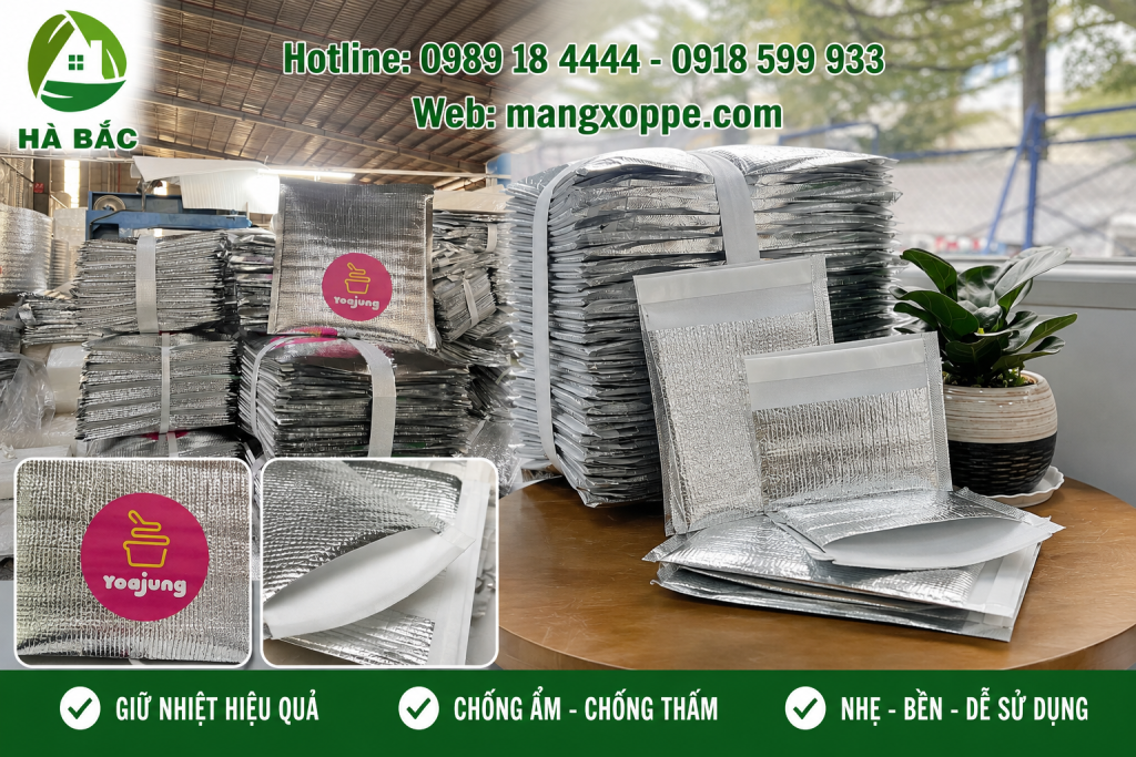 Túi xốp bạc giữ nhiệt in logo