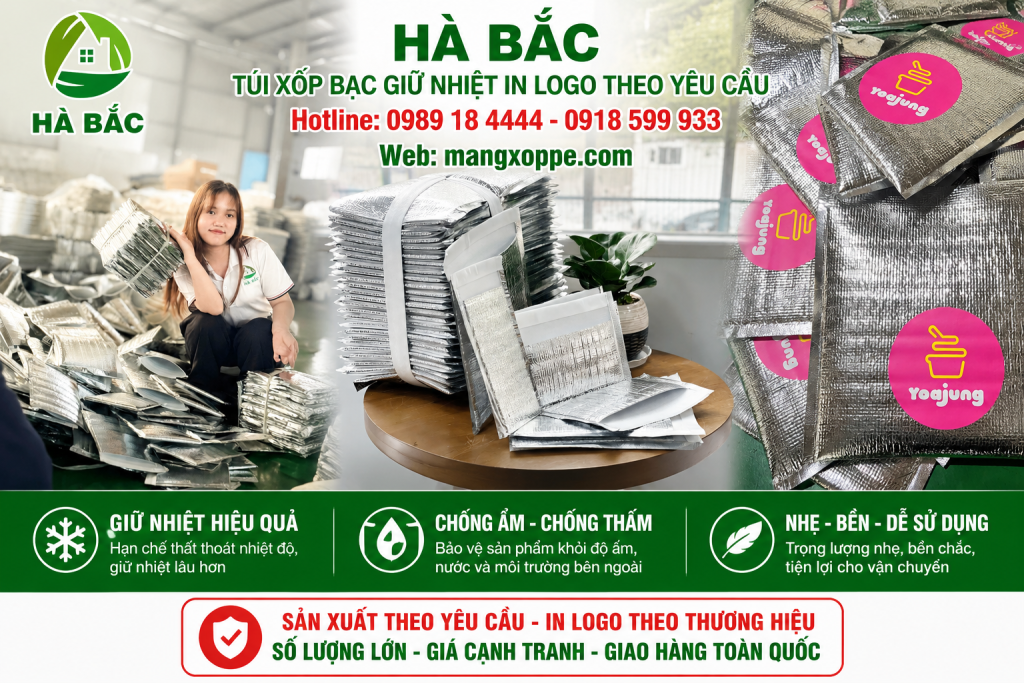 Túi xốp bạc giữ nhiệt in logo