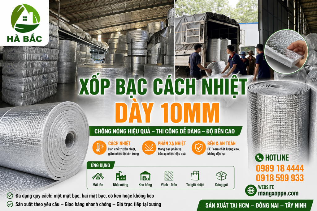Xốp bạc cách nhiệt dày 10mm