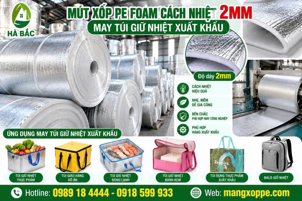 Cuộn pe foam cách nhiệt 2mm