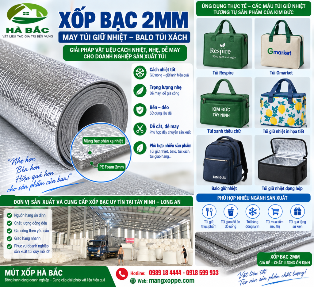 Mút pe bạc cách nhiệt 2mm