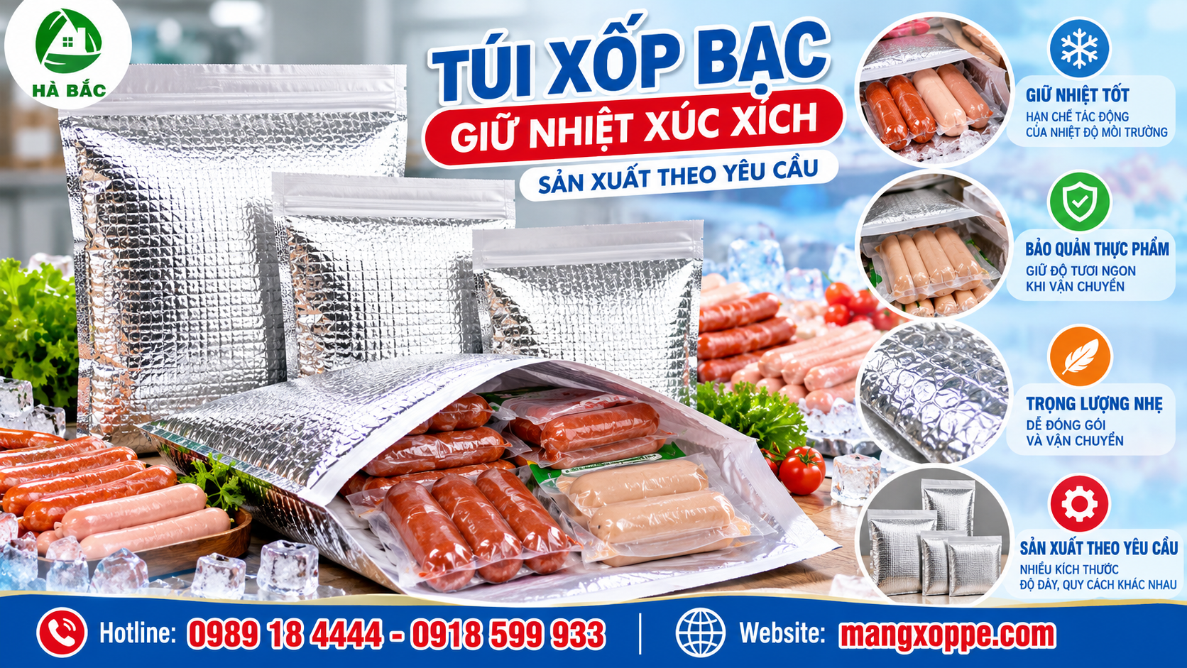 Túi xốp bạc giữ nhiệt thực phẩm giá rẻ