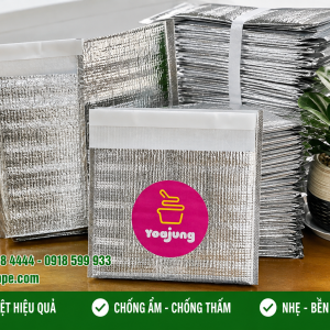 Túi xốp bạc giữ nhiệt in logo, công ty sản xuất túi xốp bạc giữ nhiệt in logo giá rẻ