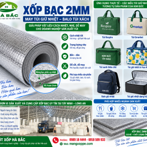 Mút pe bạc cách nhiệt 2mm giá rẻ, mút pe bạc cách nhiệt emm giá rẻ may balo túi xách tại Tây Ninh Long An